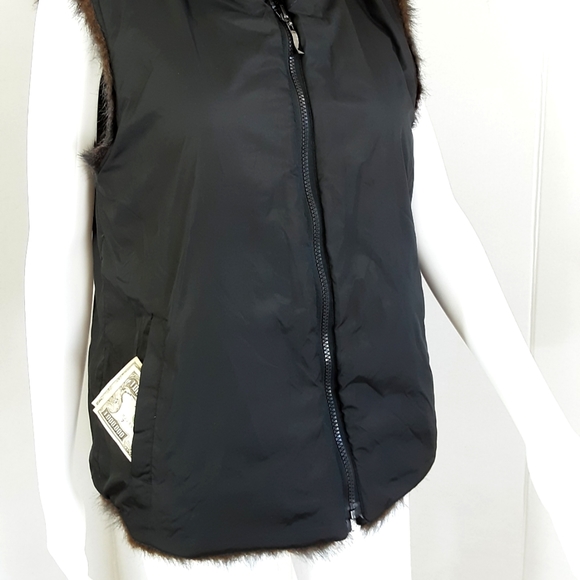 MINK FAUX FUR REVERSIBLE VEST SZ M - Picture 6 of 9